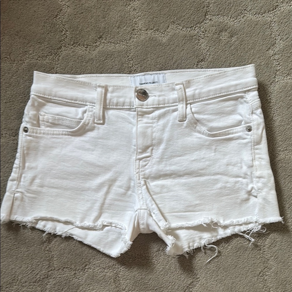 Current/Elliott Jean The Cut Off Short with Side Slits in Sugar Sz 25